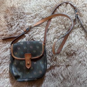 Vintage Dooney & Bourke Multicolored Monogram Crossbody Shoulder Bag